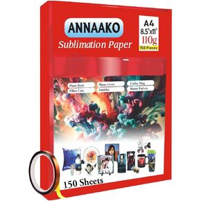 ورقة تسامي 120 ورقة 8.5 × 11 بوصة لأي طابعة نفث الحبر مع الحبر التسامي Epson ، sawgrass ، نقل الحرارة للتسامي لقمصان القمصان الأكياس (شريط حرارة 1 لفة)