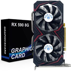 Radeon RX 590 8GB GME Graphics Card, 2304SP GDDR5 256 Bit PCIE 3.0X16 Computer Gaming Gpu, Dual Freeze Fans Video Card with HDMI/DP/DVI Ports Support 8K