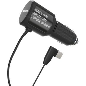 Pruveeo Car Charger Power Cord Adapter 5V 3A for D88/D90-4CH/A6 Dash Cam