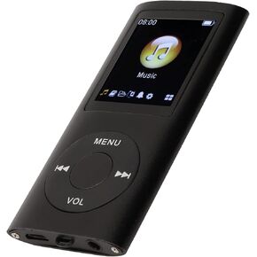 Portable MP3 Player, Lossless Sound HiFi Music Player Media with Memory Card Slot, Support 64GB, 200mAh Battery, with Earphones, 1.8 Inch LCD Screen (Blue)