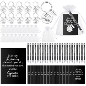 Kosiz 36 Sets Employee Appreciation Gifts Bulk Thank You Notebooks Inspirational Pens Keychains for Coworker Staff Teacher Volunteer