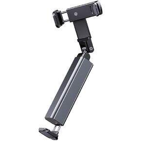 Airplane Phone Holder Adjustable Travel Essentials Phone Holder Mount Desktop Aluminum Handsfree Phone Stand with 360 Rotation for Flying Home Office