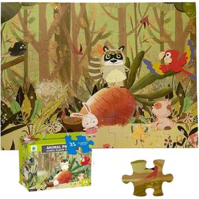 Jumbo Floor Puzzle for Kids, Large Jigsaw Puzzles 35 Piece for Kids Ages 3-5,Preschool Learning & Education Toys, Gifts for 4-8 Year Old Boys and Girls (Grassland Animal)