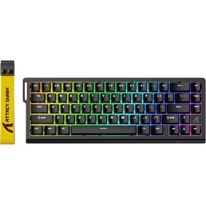 ATTACK SHARK X68 HE Rapid Trigger Mechanical Gaming Keyboard 60% Wired TKL with Adjustable Actuation,Hall Effect Magnetic Switch,8KHz Polling Rate,RGB Backlit,Top Mount,Side Printed Keycap(Moonlight)