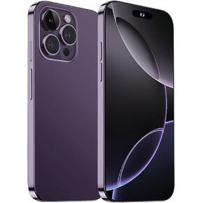 Pro Max Unlocked Android Phones, 6.8 Inch Display Androrid 14 Cell Phone 6GB+128GB/1TB Expand, 108MP Camera 6800mAh Dual SIM Smartphone Face Unlock/OTG/GPS/FM Radio(Purple)