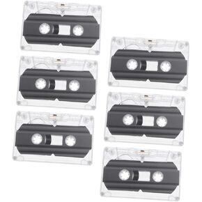 jojofuny 6 Pcs Blank Audio Cassette Tapes Recordable Audio Tapes 30-Minute Blank Audio Cassette Tape for Recording