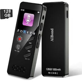 128G Digital Voice Recorder with Playback Bluetooth 1000mAh Battery Speaker Audio Recorder for Lectures Meetings Interviews Voice Audio Recorder MP3 Player with Bluetooth