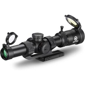 MidTen LPVO Rifle Scope with Cantilever Mount, Red Green Illuminated BDC/Circle Dot Reticle, Zero Reset, HD Glass, Second Focal Plane Scopes for Hunting