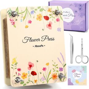 Aboofx 15.7" x 11.8" Extra Large Flower Press Kit, 8 Layers Wooden Flower Pressing Arts and Craft Kit for Adults, DIY Pressed Dried Flower Plant Preservation Kit, Great Surprise for Nature Lovers