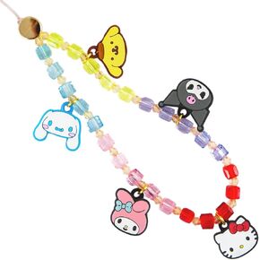 Sonix x Sanrio Beaded Phone Charm | Beaded Wristlet, Universal Phone Strap, and Detachable Cell Phone Lanyard with Silicone Charms | My Melody x Strawberry Shortcake
