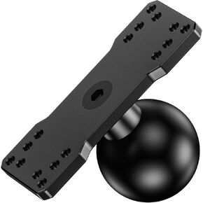 2.25" Ball Large Fish Finder Mount, Aluminum Alloy Universal Marine Electronic Mounting Plate for Garmin, Lowrance and More, Compatible with RAM Mounts D Size 2.25" Ball Double Socket Arm