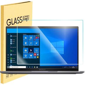 15.6" Laptop Screen Protector Tempered Glass (345x194mm/ W x H) for 15.6" HP/Dell/ASUS/Sony/Samsung/Lenovo/Acer/MSI/LG/Razer Blade 15.6" 16:9 Laptop, 9H Hardness, Anti Fingerprint, Bubble Free