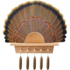 Turkey Fan Mount Kit 13.77 Inches Wooden Hunting Accessories Turkey Mount Kit for Home Decor Easy to Assemble (Natural Wood Color)