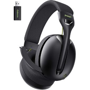 Wireless Gaming Headset for PS5, PS4, PC, Mac, Switch, 2.4GHz Gaming Headsets with Bluetooth 5.4, Hidden ENC Noise Canceling Mic, 35H Battery, 3D Spatial Sound, 3.5mm Wired -Black