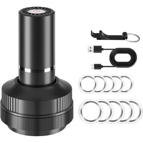 Mason Jar Vacuum, Electric Mason Jar Vacuum Sealer Kit, Upgraded Wide & Regular Mouth Mason Sealer for Mason Jars Compatible with Vacuum Bag,Wine Bottle, Food Storage