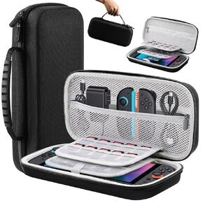 Lmcpa Carrying Case for Nintendo Switch 2 (2025) 7.9 Inch, Protective Hard Shell Portable Switch Travel Case, Durable Ballistic Nylon, Lightweight and Large Capacity, Accessories for Switch 2, Black