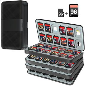 iPLYGAM Switch Game Case Holder for Nintendo Switch/OLED/Lite with 96 Cartridge Slots and 96 Micro SD Card Storage, Portable Game Protective Organizer Traveler Gift Accessories