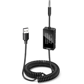 UGREEN Bluetooth 5.4 Transmitter Receiver, Dual Pairs 3.5mm Audio Aux Adapter with Built-in Microphone for Hands-Free Calls, 2-in-1 Wireless Bluetooth Adapter Compatible with Car Speakers Home Stereo
