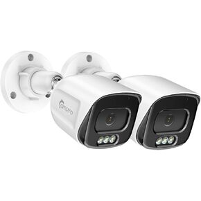 5MP Security Camera System 4pcs Wired POE Cameras with 4K 8CH NVR, 2TB HDD for 24/7 Recording, Human/Vehicle/Pet/Parcel Smart Detection, H.265+, 100ft Night Vision, IP67 Waterproof - White