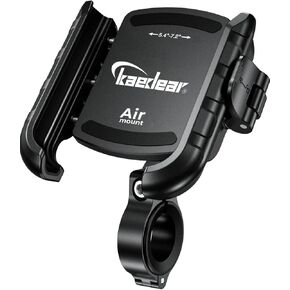 Motorcycle Phone Holder, Phone Mount, Air Mount, Vibration Absorbing Mount, Quick Release, Power Grip, KDR-M8SPJ (Black)