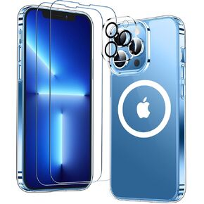 Temdan Magnetic for iPhone 16 Pro Max Case Waterproof,Built-in Screen Protector[IP68 Underwater][Upgrade Military Dropproof][Compatible with MagSafe] Full-Body Shockproof Translucent Case 6.9''-Black