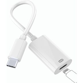 Lightning to USB C Adapter Audio Headphone ,PD Fast Charging USB Type C Male to Lightning Female Earphone Converter Data Transfer Compatible with i-Phone 16/16Pro/15/15Pro, i-Pad Pro, MacBook