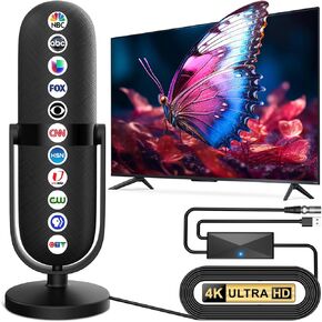 2025 TV Antenna Indoor,Digital Antenna 1900+ Miles Range,Antennas for Smart TV with 360° Reception Amplifier Signal Booster,HD Antennas for Local Channels Support 8K 4K 1080p-25ft Thick Coax Cable