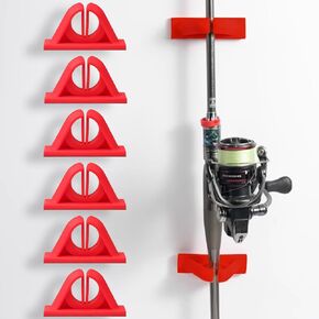 Wall-Mounted Fishing Rod Holder - No Drilling Required Space-Saving Fishing Rod Holders for Garage, Rod Holders for Fishing Boat, and Easy-to-Use Fishing Pole Holders(4pc Grass Green)