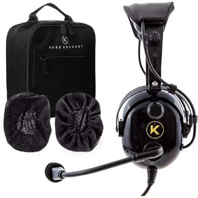 KA-1 General Aviation Headset for Pilots with 100% Cotton, Washable, Double Knit, Cloth Ear Cover (Sold in Pairs)