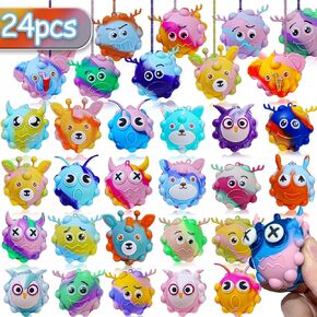 48 Pack Pop Fidget Toys Bulk 3D Journ Ball Toy ، تفضل الحفلات لعيد الميلاد ، ألعاب الضغط الحسية بالضغط ، وتخفيف الإجهاد ، وسلة عيد الفصح ، وجوائز الفصول الدراسية لتخزين المواد الصغار للبالغين