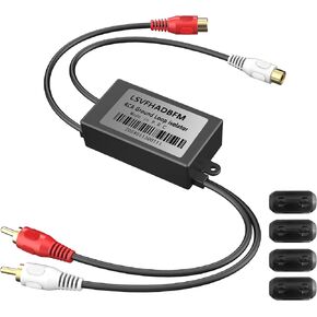 Gold Coating RCA Noise Filter Hum Eliminator Ground Loop Noise Isolator Feedback Loop Isolator for HiFi Stereo Home Theater Car Audio Player Eliminate Hum from Car Audio Systems/Home Stereos