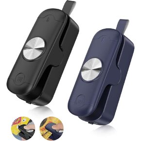 2 Pack Mini Bag Sealer, 2 in 1 Sealer and Cutter, Portable Heat Sealer Machine, Chip Heat Resealer for Snacks & Food Storage, Black/White (Batteries Included)