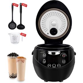 Commercial Boba Cooker - Commercial Boba Maker Automatic Boba Machine for Tapioca Pearls Bubble Tea Milk Tea, Suit for Milk Tea Stores Restaurants Dessert Stores Lounge Bars (6 Liters)