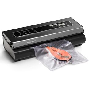 Vacuum Sealer Machine 90Kpa 6-in-1 Compact Food Vacuum Sealing Preservation System with Cutter | 2 Bag Rolls | 5 Pre-cut Bags | Dry&Moist Modes | ETL Listed (Deep Gray)