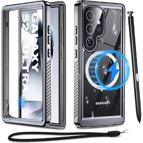 for Samsung Galaxy S23 Ultra Waterproof Case with Magsafe, Built-in Magnetic & Screen Protector, IP68 Certified Full Body Shockproof, for Water Sports Underwater Photography, 6.8" Black