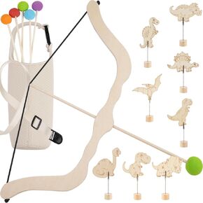 Bow and Arrow Set, Wooden Archery Set for Boys & Girls, Archery Set Includes 5 Arrows and 10 Targets, Bow Sets Indoor & Outdoor