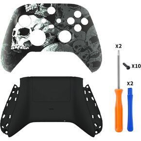 eXtremeRate Custom Lonely Skull Patterned Shell for Xbox Series X|S + Bottom Shell for Xbox Series X/S Controller