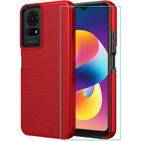 for TCL 50 LE Case/TCL K23 Case/ TCL K24 Case with Screen Protector,TCL 50 LE Phone Case Dual Layer Heavy Duty Protection,Slim Fit Rugged Military Grade Shockproof Phone Case for TCL K23/K24 Black