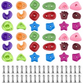 TOPNEW 36PCS Kids Climbing Holds, Rock Wall Climbing Holds with Hardware - Indoor/Outdoor Playground Climbing Wall