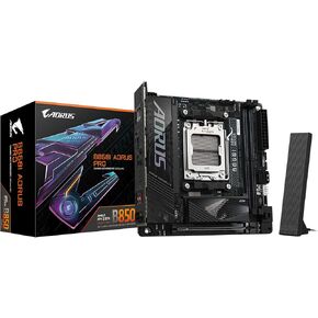 GIGABYTE B850I AORUS PRO AMD AM5 LGA 1718 Motherboard, Mini-ITX, DDR5, 2X M.2, PCIe 5.0, USB-C, WIFI7, 2.5GbE LAN, EZ-Latch, 5-Year Warranty