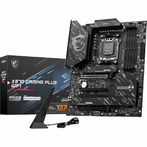 MSI X870 Gaming Plus WiFi Motherboard, ATX - Supports AMD Ryzen 9000/8000 / 7000 Processors, AM5-60A SPS VRM, DDR5 Memory Boost 8200+ MT/s (OC), PCIe 5.0 x16 & 4.0 x16, M.2 Gen5, Wi-Fi 7, 5G LAN