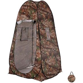 Pop Up Privacy Tent,195cm/6.39ft Automatic Instant Shower Toilet Tent,Portable Outdoor Camping Beach Dressing Pop-up Changing Tents, with Cord,Tent Peg,Carry Bag, Camouflage