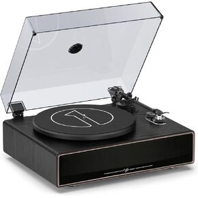 1 by ONE All-in-One Vinyl Record Player, HiFi Turntable Built-in Speakers, Phono Preamp, AT-3600L Cartridge,Belt Drive 2-Speed, Black Classic Edition