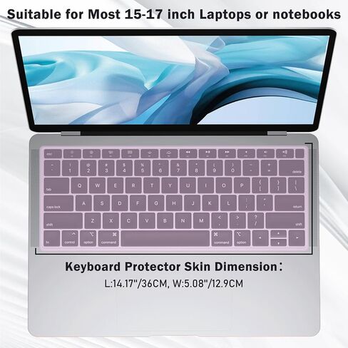 EKIND 2 Sheets Universal Waterproof and Dustproof Keyboard Cover for 12-14 Inch Laptops, with Keypad Keyboard Cover Size (L:12.2" x W:5.08"), Ultra Thin Silicone Skin Protector (Transparent) in Kuwait