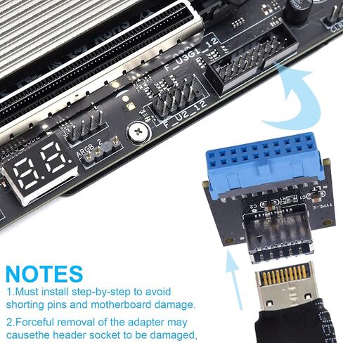 USB 3.0 Front 19PIN to 3.1 Type-C Front Panel Header Type-E Adapter 20 to 19 Pin Expansion Card for Computer Mainboard (Header-180 degree ),MUFAN-NB-A in Saudi Arabia