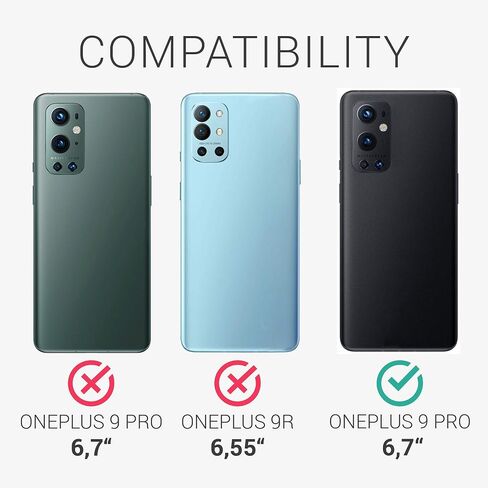 kwmobile Crossbody Case Compatible with OnePlus 9 Pro Case - Clear TPU Phone Cover w/Lanyard Cord Strap - Blue/Transparent in Saudi Arabia