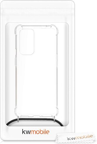kwmobile Crossbody Case Compatible with OnePlus 9 Pro Case - Clear TPU Phone Cover w/Lanyard Cord Strap - Blue/Transparent in Saudi Arabia