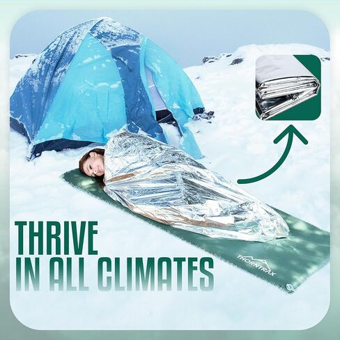 Throntrax Camping Sleeping Pad - Ultralight Camping Mat with Pillow Built-in - 3.1" Thick | Self-Inflating & Suitable for All Seasons - Compact Sleeping Pad for Camping - Green in Kuwait