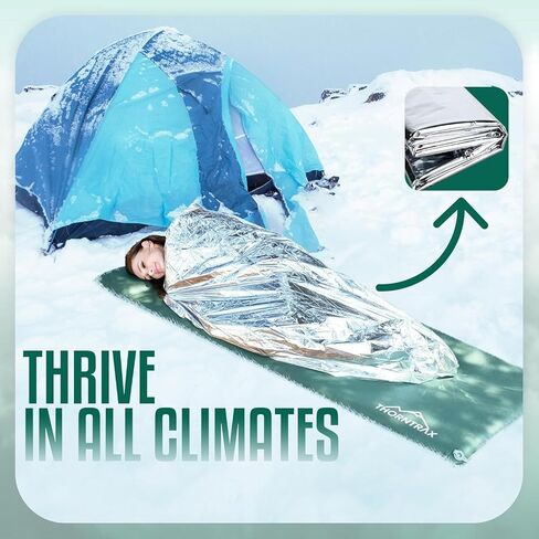 Throntrax Camping Sleeping Pad - Ultralight Camping Mat with Pillow Built-in - 3.1" Thick | Self-Inflating & Suitable for All Seasons - Compact Sleeping Pad for Camping - Green in Kuwait