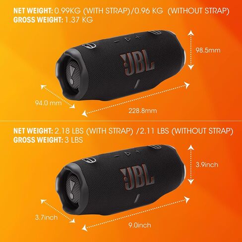 JBL Charge 6 - Portable Waterproof & Drop-Proof Bluetooth Speaker, Bold Pro Sound with AI Sound Boost, 28Hrs of Playtime, Built-in powerbank & Comes with a Sturdy/Removable Carrying Strap (Blue) in Saudi Arabia
